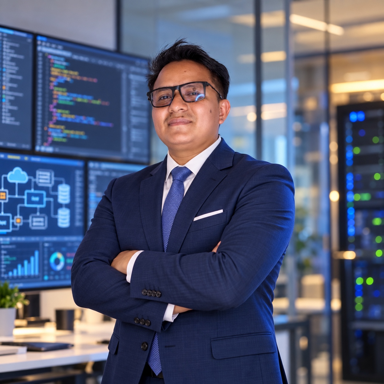 Jorge Sangama trabajando